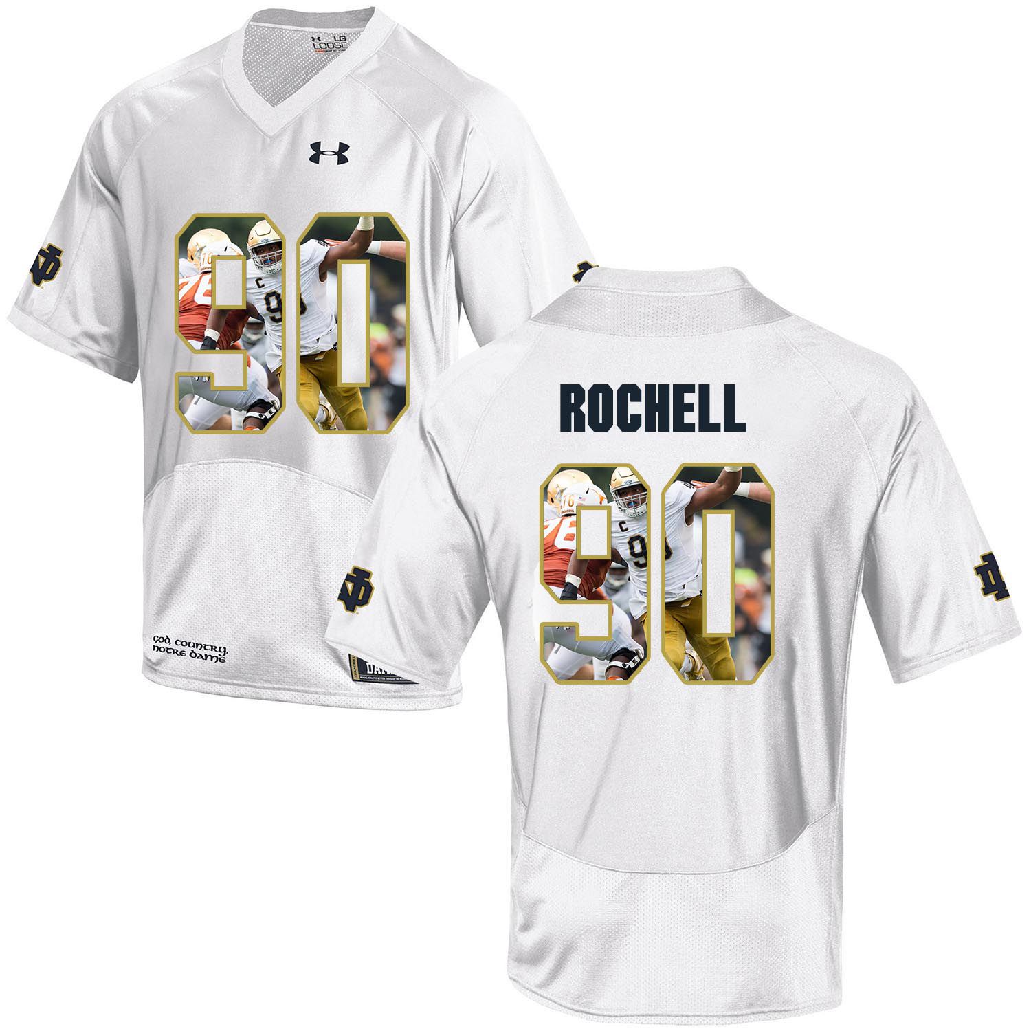 Men Norte Dame Fighting Irish #90 Rochell White Fashion Edition Customized NCAA Jerseys->st.louis blues->NHL Jersey